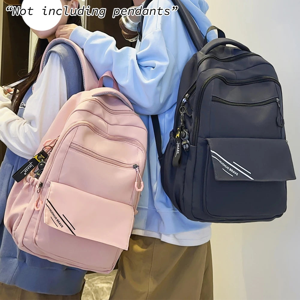 Mochila de Nailon de Gran Capacidad con Bolsillo Oculto, Mochila Escolar Resistente, Bolso Casual para Uso Diario y Viajes