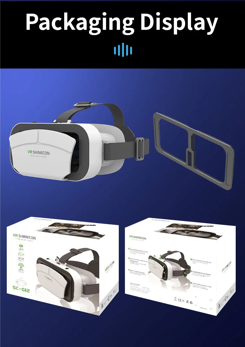 Shinecon VR gafas 3D auriculares dispositivo de Realidad Virtual casco gafas lentes teléfono inteligente móvil teléfono inteligente Realidade Viar VR