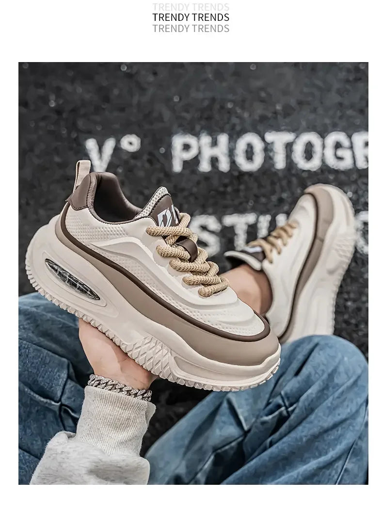 Zapatos Deportivos Casuales para Hombre, Zapatos de Skate con Suela Gruesa a la Moda, Zapatos Modernos y Cómodos para Hombre, Adecuados para Exteriores