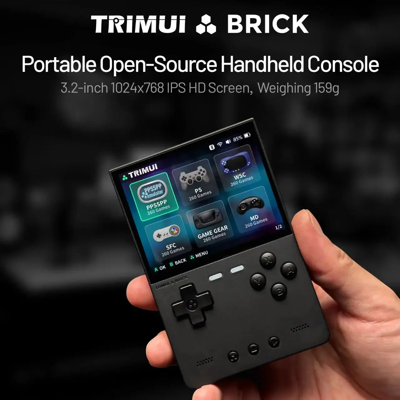 Consola de Juegos Retro Portátil con Pantalla IPS, Sistema Linux, Batería 3000mAh