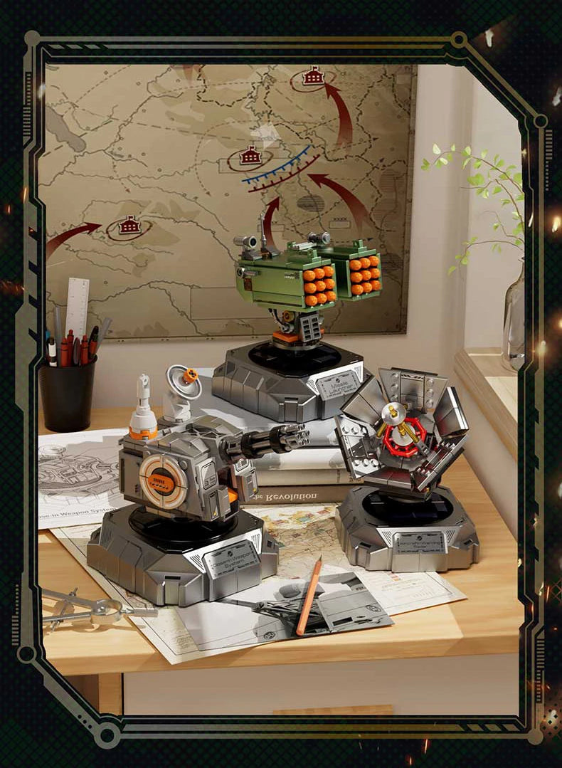 Juego de bloques de construcción militares con energía solar JAKI, adorno de escritorio, juguete educativo para ensamblar modelos, regalo de cumpleaños para niños