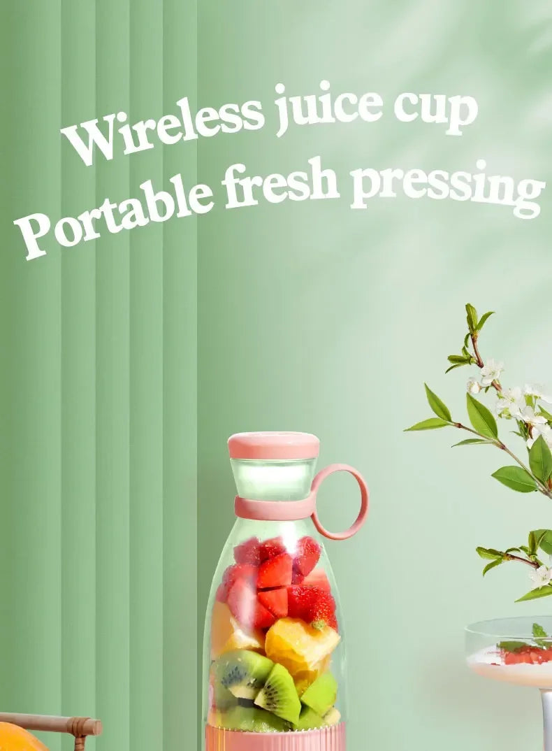 Taza exprimidora eléctrica, licuadora de 6 hojas, máquina para batidos, herramienta portátil USB para mezclar leche y fruta, Mini licuadora de jugo fresco