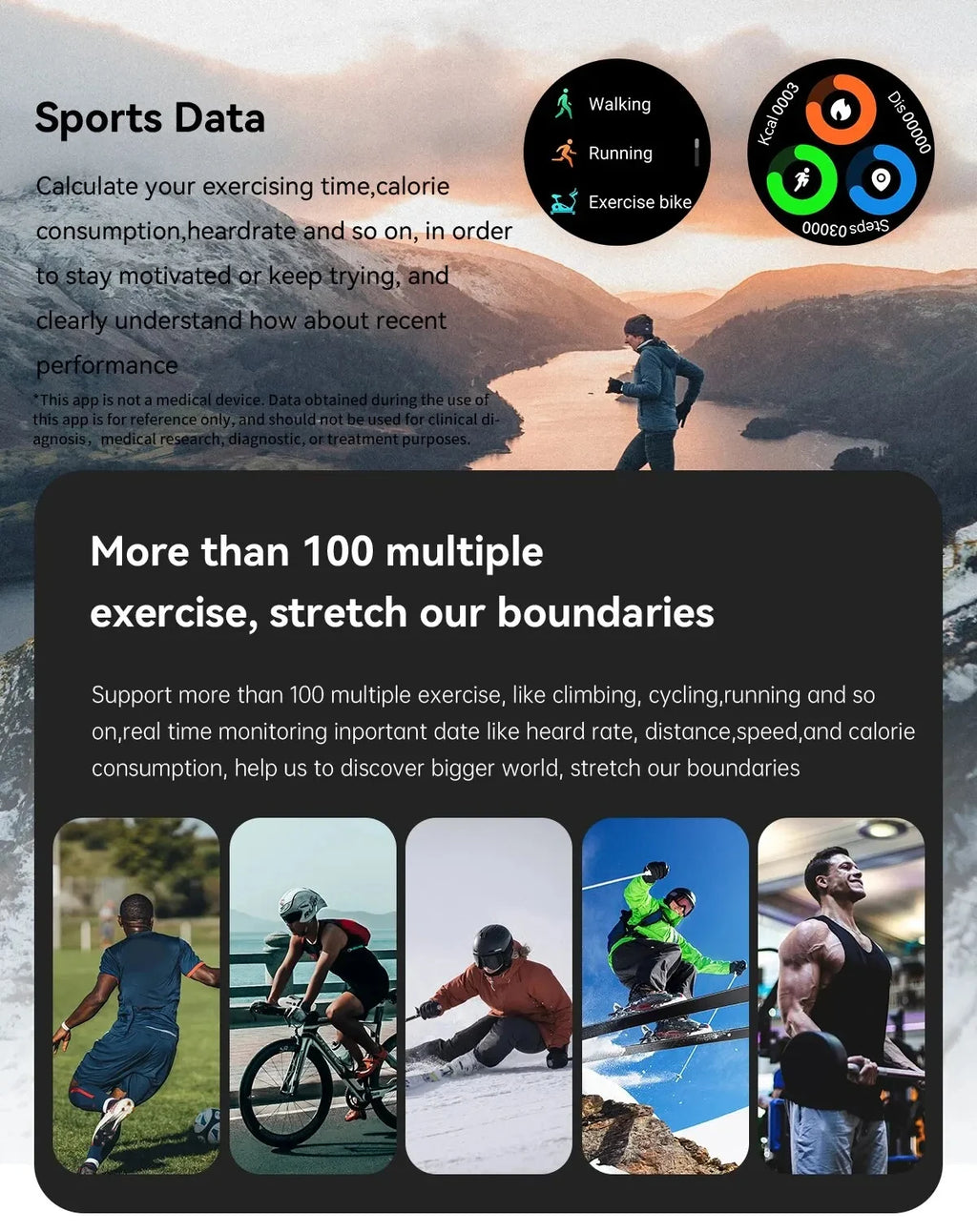LIGE Reloj Inteligente Ritmo Cardíaco Bluetooth