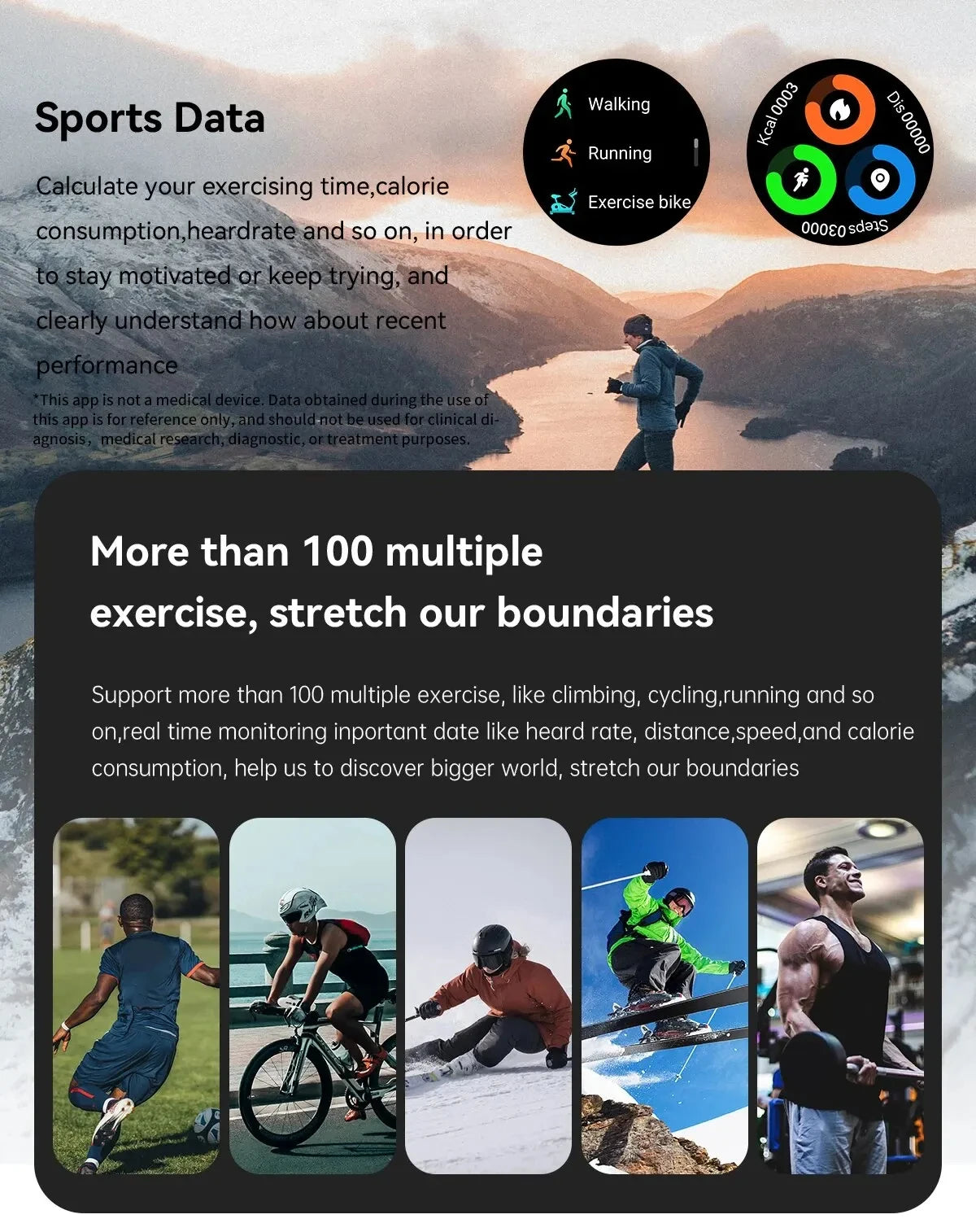 LIGE Reloj Inteligente Ritmo Cardíaco Bluetooth