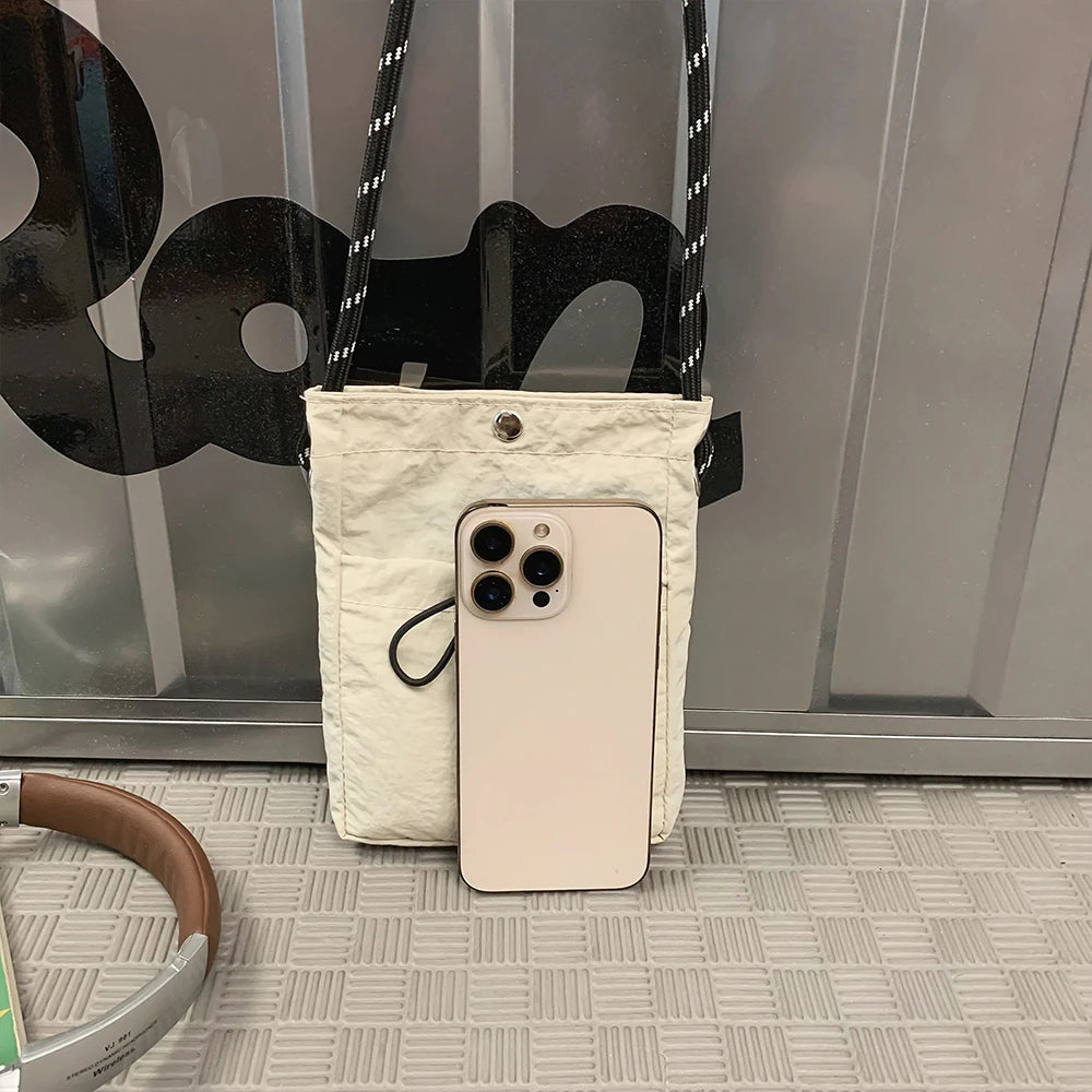 Bolso Bandolera de Nailon, Mini Bolso para Teléfono, Multifuncional, Cuadrado, Bolso de Hombro, Bolso Bandolera, Bolso de Lona, Bolso Mensajero