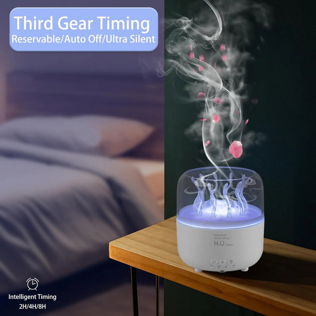 Humidificador de aire para dormitorio, difusores de aromaterapia ultrasónicos giratorios de hierba marina de 280ML, generador de niebla, aroma de aceite esencial de fragancia