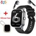 BT llamada diente azul auriculares relojes 2,01 "auriculares 2 en 1 reloj inteligente ritmo cardíaco deporte Fitness pulsera TWS auricular Smartwatch