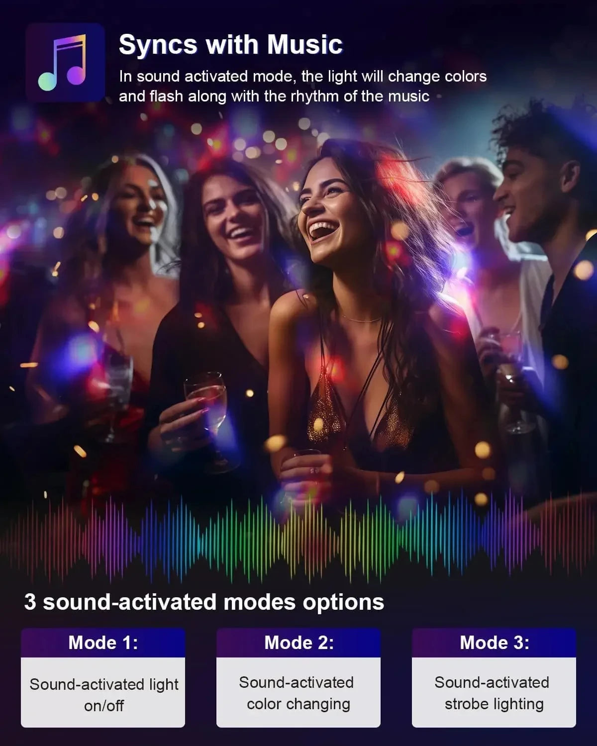 Luz LED Estroboscópica RGB con Control Remoto para Fiestas