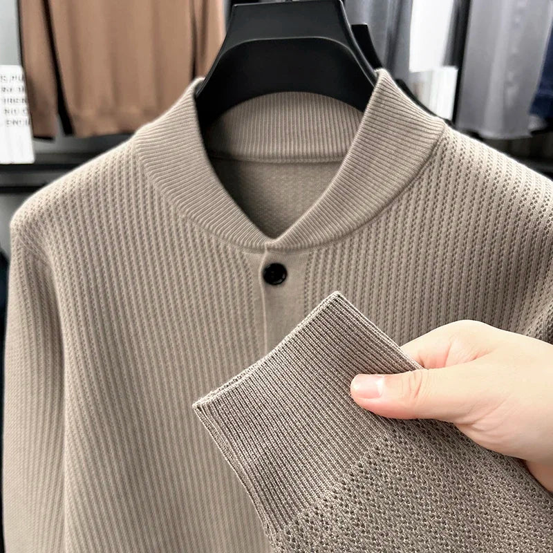Cárdigan para Hombre con Bloques de Color y Botonadura