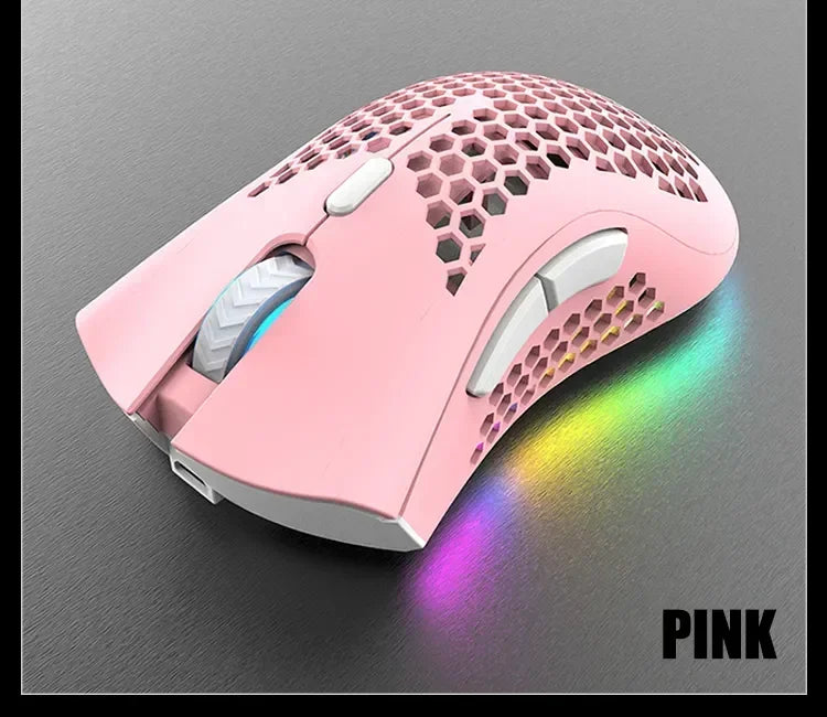 Ratón inalámbrico BM600 USB 2,4G inalámbrico RGB óptico celular ratón para juegos ergonómico óptico de panal ratón inalámbrico de oficina
