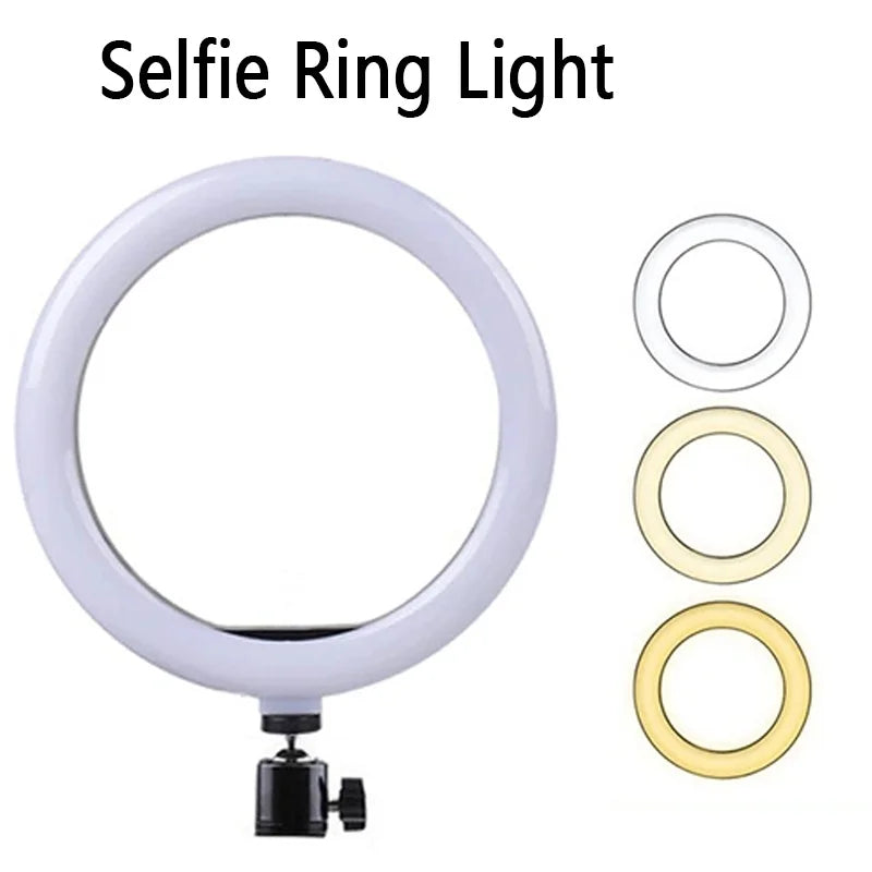 Anillo de luz LED para Selfie de 16/26/33cm, luz de relleno para fotografía, lámpara de anillo Led, luz de anillo para grabación de vídeo, transmisión en vivo, lámpara para Selfie