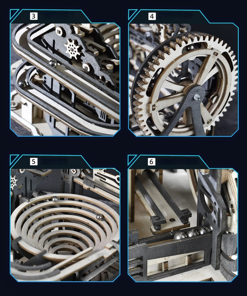 Chriyungel - Juego de Construcción de Madera 3D con Pistas de Canicas, Rompecabezas, Juego de Ingenio con Pistas de Canicas Rodantes, Regalo para Adultos y Adolescentes