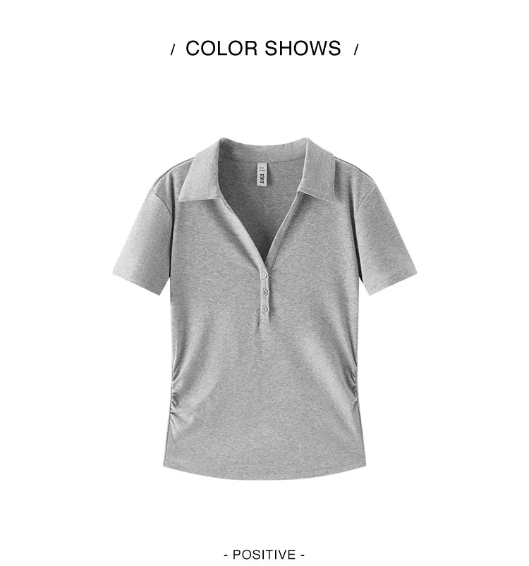Camiseta Polo de Mujer, Corte Corto, Manga Corta