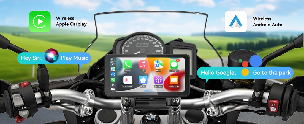 Pantalla Spedal CL871B de 6.25" con CarPlay y Android Auto para Motocicletas BMW, Soporte de Liberación Rápida Específico para BMW, Protección Completa