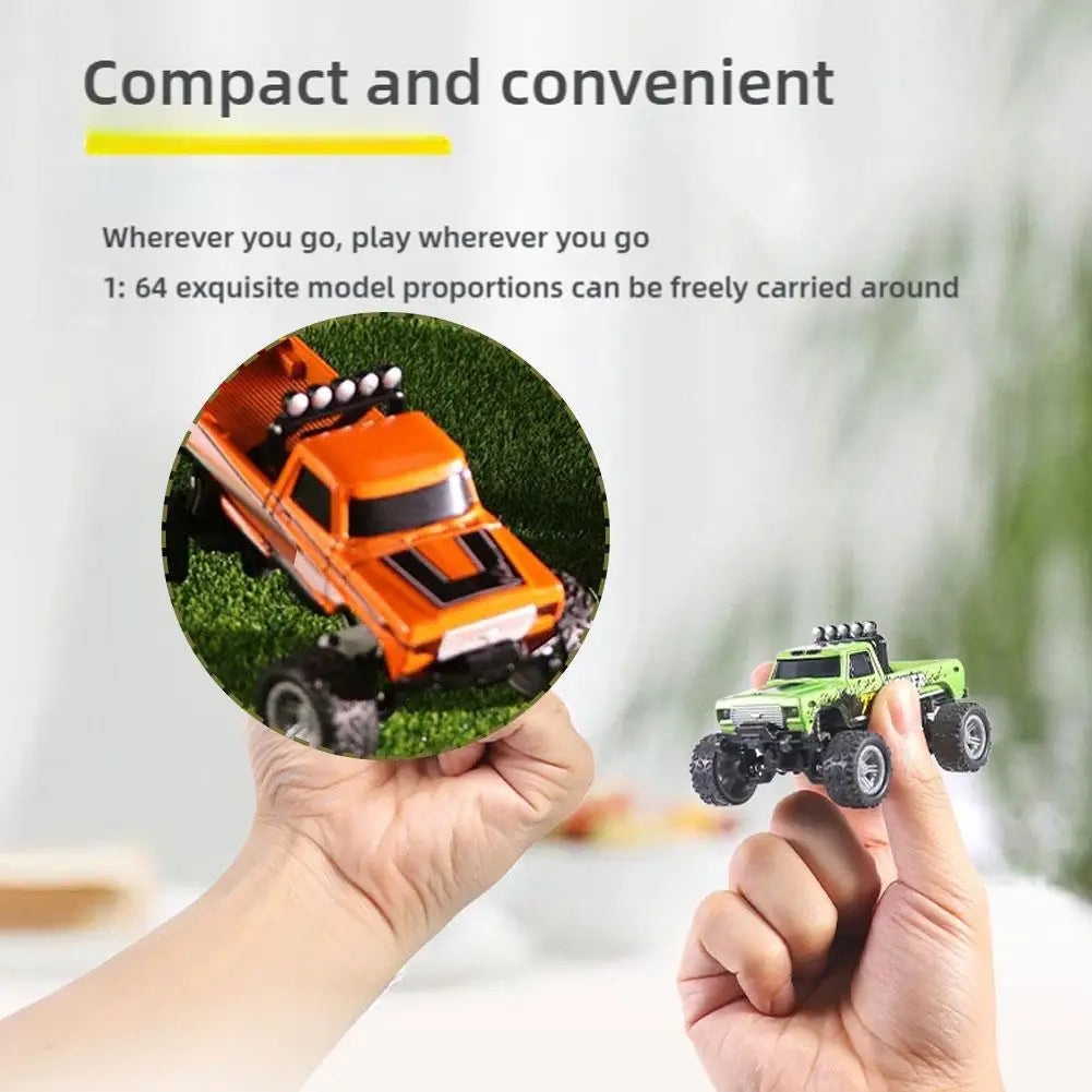 Mini coche de escalada todoterreno con Control remoto de 2,4G, camión monstruo todoterreno RC, modelo de aleación 1/64, vehículo todoterreno de juguete eléctrico
