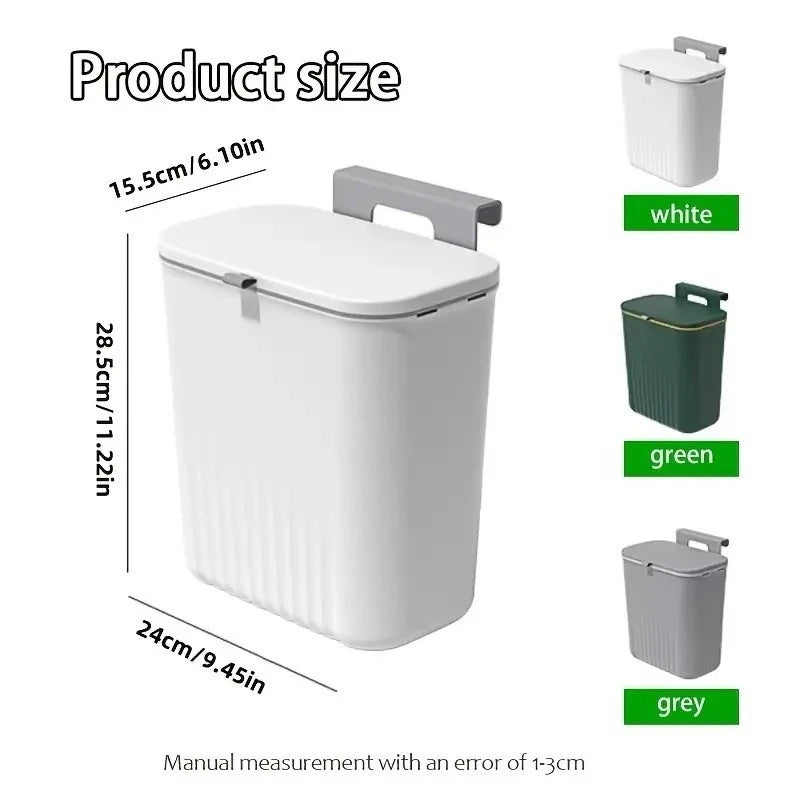 Cubo de basura de clasificación de cocina montado en la pared con tapa, tapa deslizante colgante creativa de gran capacidad sin rastro para el hogar