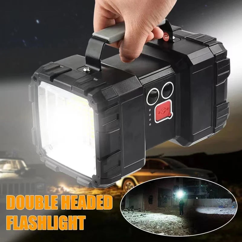 XHP100-reflector de luz LED táctil superbrillante, linterna de doble cabezal, recargable por USB, luces de emergencia portátiles para exteriores