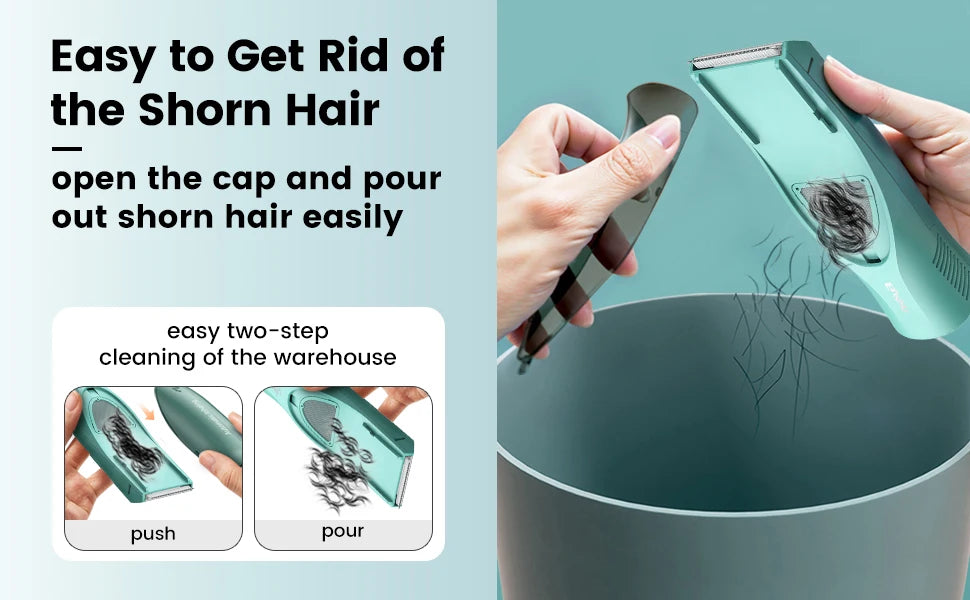 ENSSU-cortadora de pelo al vacío para niños pequeños, Kit de corte de pelo inalámbrico de dos modos, cortadora de pelo recargable