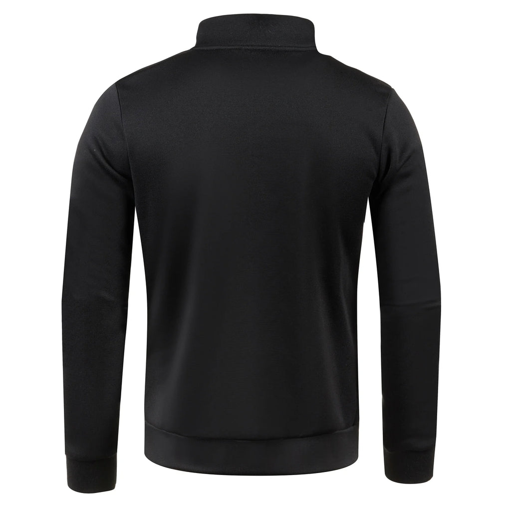Otoño e Invierno, nuevo suéter largo con cremallera y mangas de bloque de Color para hombre, suéter fino de felpa, chaqueta informal ajustada, abrigo cómodo