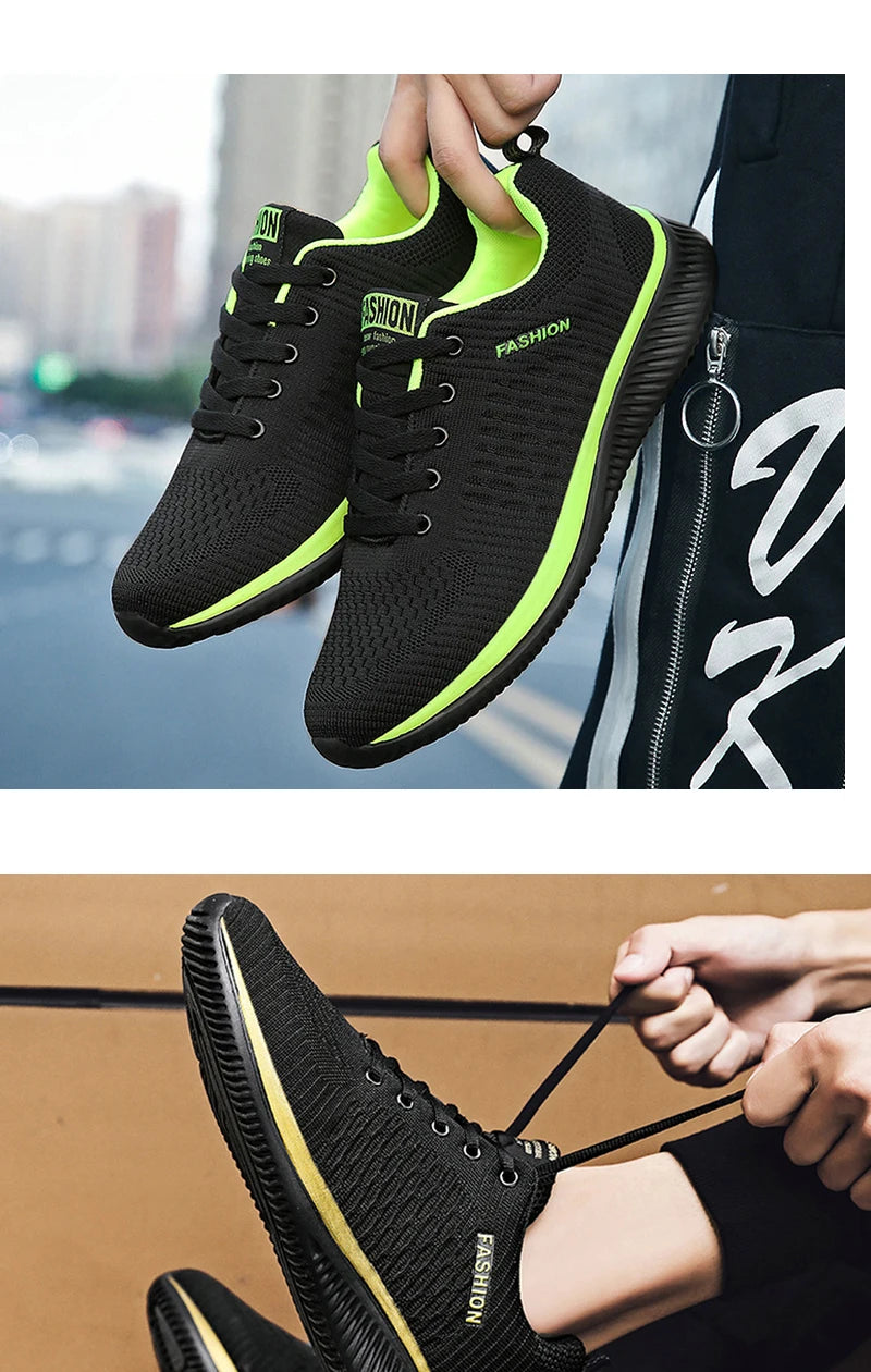 YRZL-Zapatillas deportivas ligeras para hombre y mujer, zapatos clásicos de malla transpirable, informales, a la moda