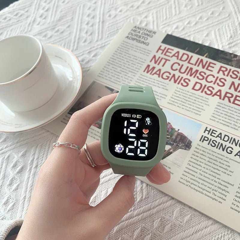 Reloj Deportivo Digital LED Cuadrado para Mujer