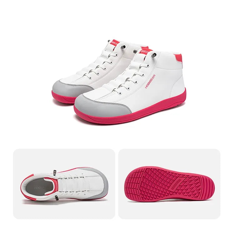 HOBIBEAR Zapatos descalzos de caña media, botines minimalistas con punta ancha Unisex, zapatillas antideslizantes de cuero Artificial para exteriores