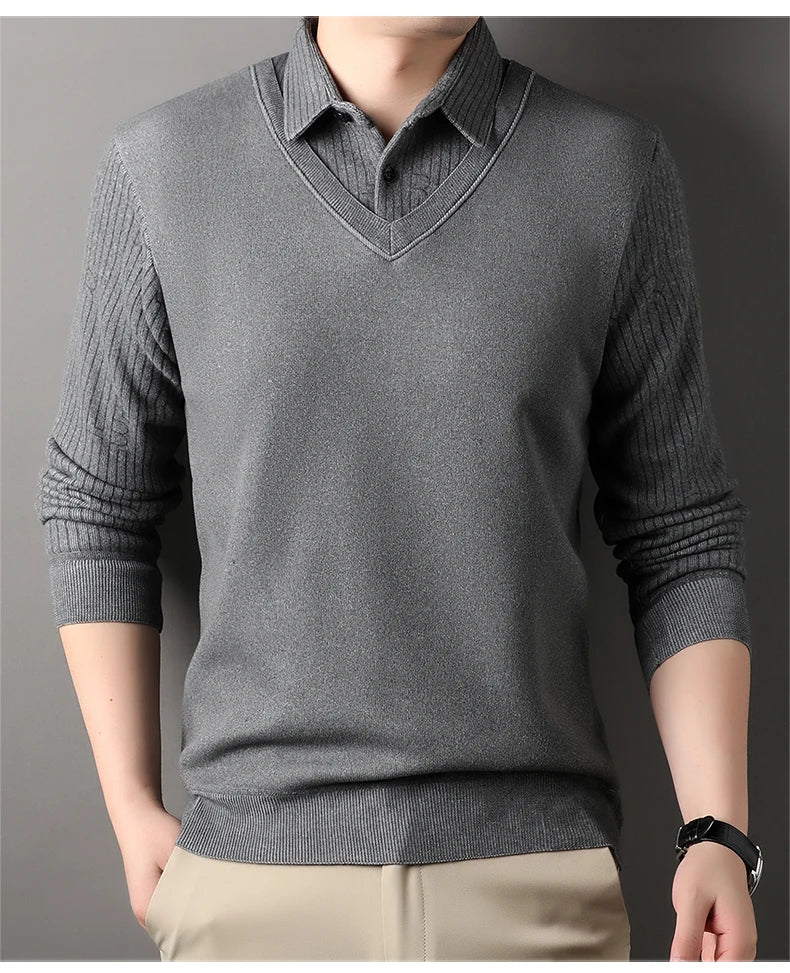 Suéter de Punto a Cuadros para Hombre | Cuello Cuadrado