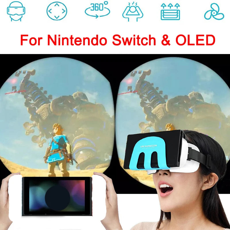 Shinecon G11 VR para Nintendo Switch y OLED 3D, gafas de realidad Virtual, dispositivos de auriculares, lentes de casco, accesorios para juegos
