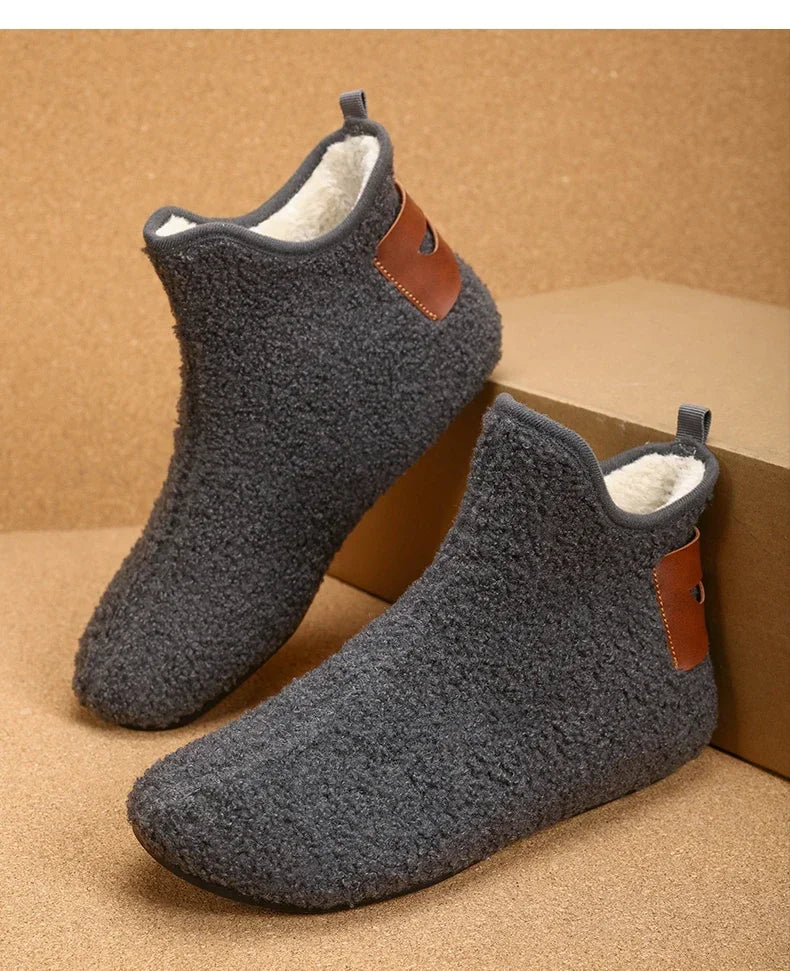 YRZL, zapatos de algodón de invierno para hombre, zapatillas ligeras sin cordones de alta calidad, mocasines de algodón de felpa para interiores, zapatos cálidos de invierno para hombre