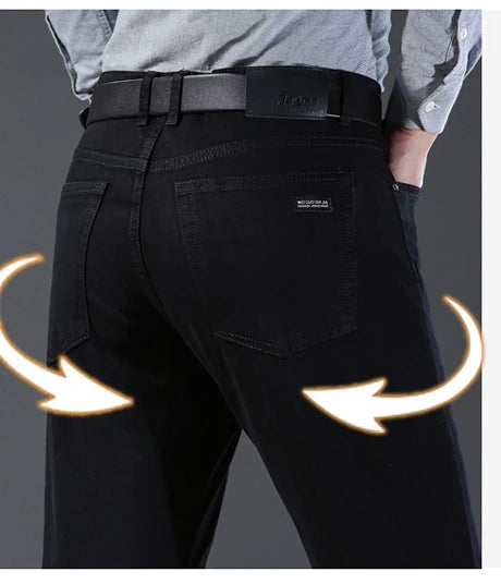 Pantalones Vaqueros Coreanos para Hombre, Elásticos, Ajuste Regular