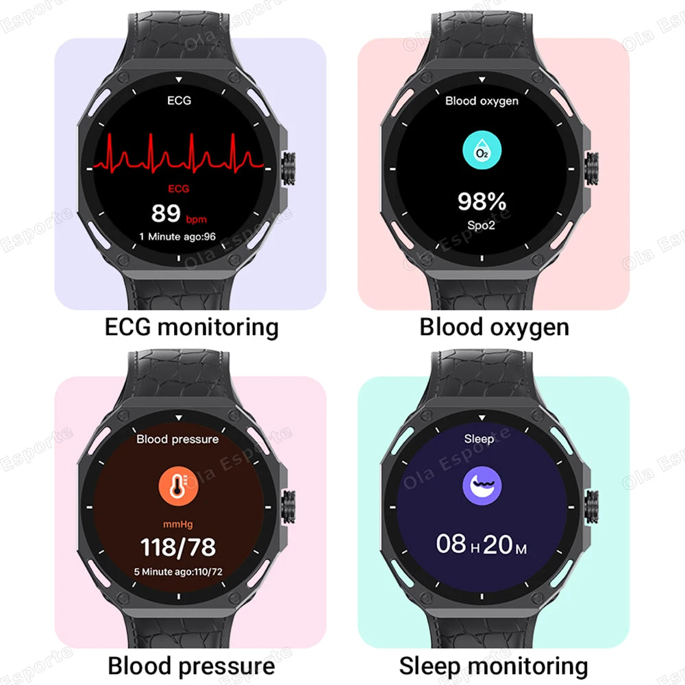 Reloj inteligente 7 en 1 con correas, pantalla AMOLED, dial 3D, GPS, llamadas Bluetooth, resistente al agua IP68, para hombres y mujeres, compatible con Android e iOS, nuevo Hw12