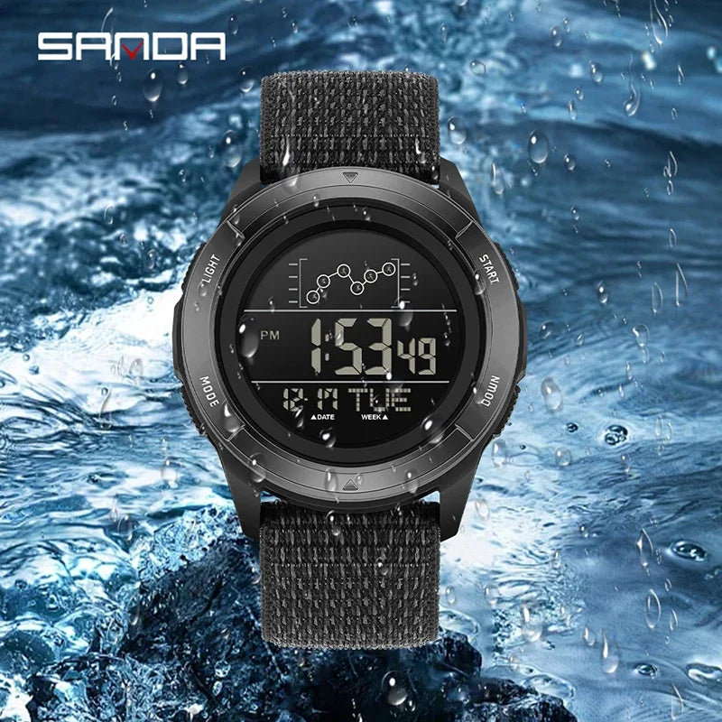 Reloj Deportivo Digital SANDA con Correa de Nailon y Alarma
