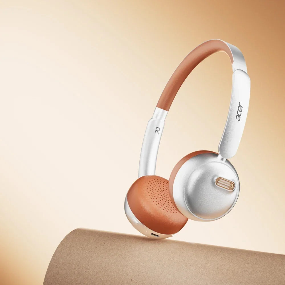 Auriculares Bluetooth Acer OHW111, Estilo Retro, Inalámbricos, Bluetooth 5.4, HIFI Estéreo, para Gamers, 70 Horas de Reproducción
