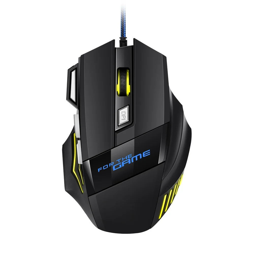 1 unidad, nuevo ratón USB para juegos Hyperspeed, ratón ergonómico retroiluminado RGB para juegos, ratón con cable 7D Esports para ordenador portátil y Gamer