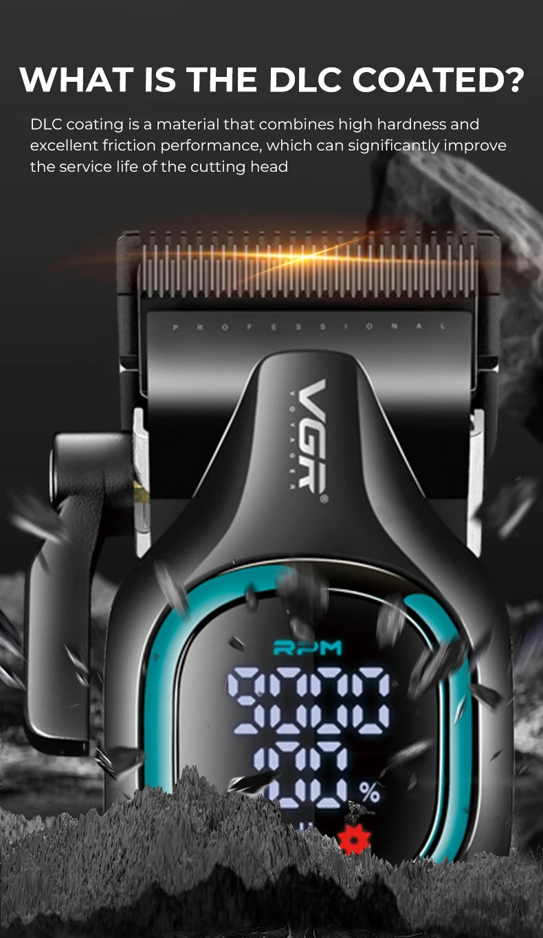 Cortadora de Pelo de Alta Gama, Motor 9000 RPM, Cuerpo de Metal, Recortadora de Barba V-886