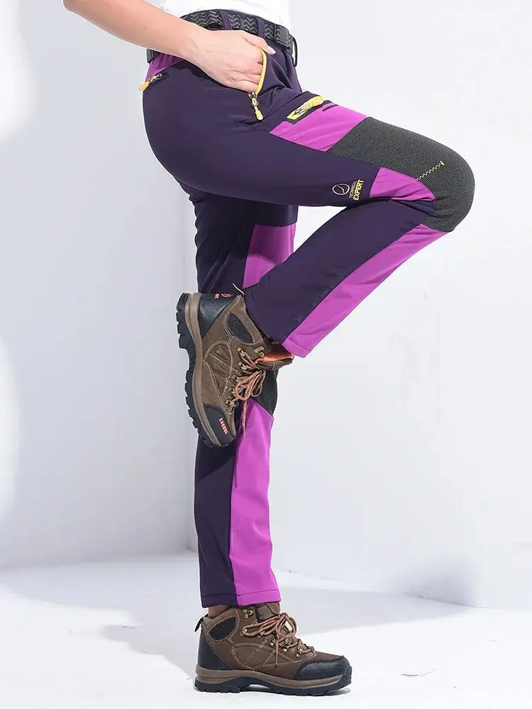 Pantalones Impermeables de Invierno para Mujer, Softshell a Prueba de Viento