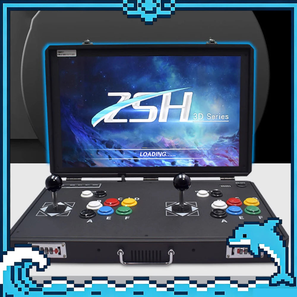 Máquina de Juegos Portátil de 20 Pulgadas, Plegable, con Doble Joystick, Sistema Dual, Máquina Integrada de Arcade para el Hogar, Pandora Moonlight Box