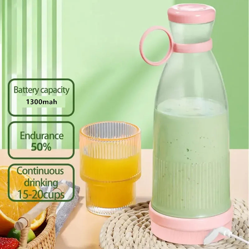 Taza exprimidora eléctrica, licuadora de 6 hojas, máquina para batidos, herramienta portátil USB para mezclar leche y fruta, Mini licuadora de jugo fresco