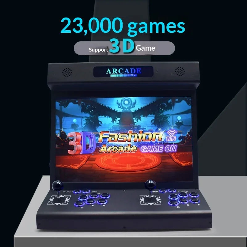 Máquina de juegos de 22 pulgadas, máquina de juegos arcade de escritorio, máquina arcade integrada para el hogar, más de 23000 juegos, compatible con varios idiomas
