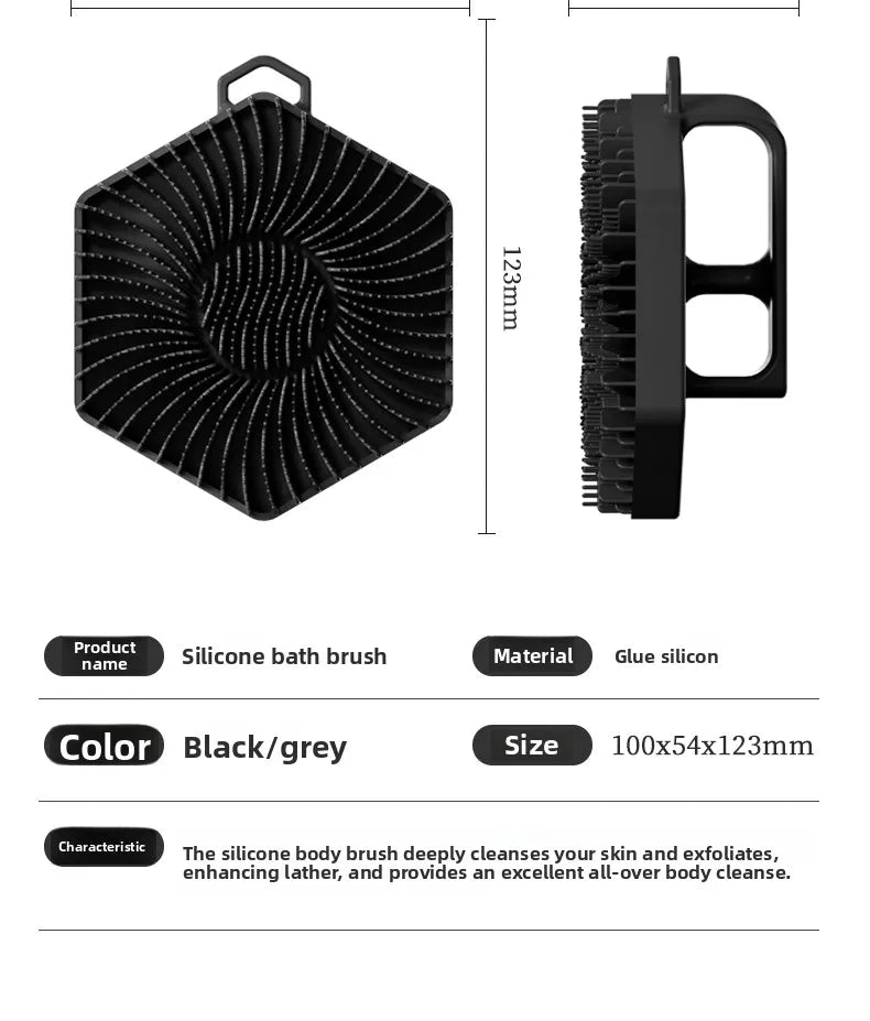 Cepillo de Ducha de Silicona Premium, Cepillo Giratorio para Masaje de Espalda, Cerdas Suaves, Herramienta Multifuncional para Lavar el Cabello y Limpiar el Cuerpo