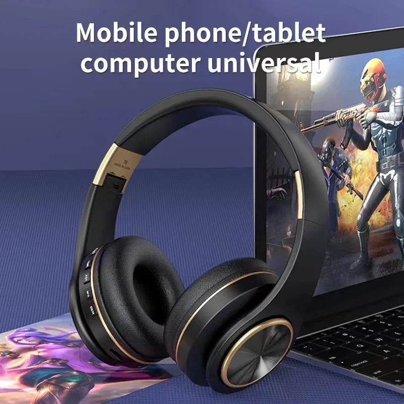 Auriculares inalámbricos supraaurales Bluetooth 5.3 HiFi estéreo de baja latencia con cancelación de ruido, auriculares para juegos con micrófono ENC