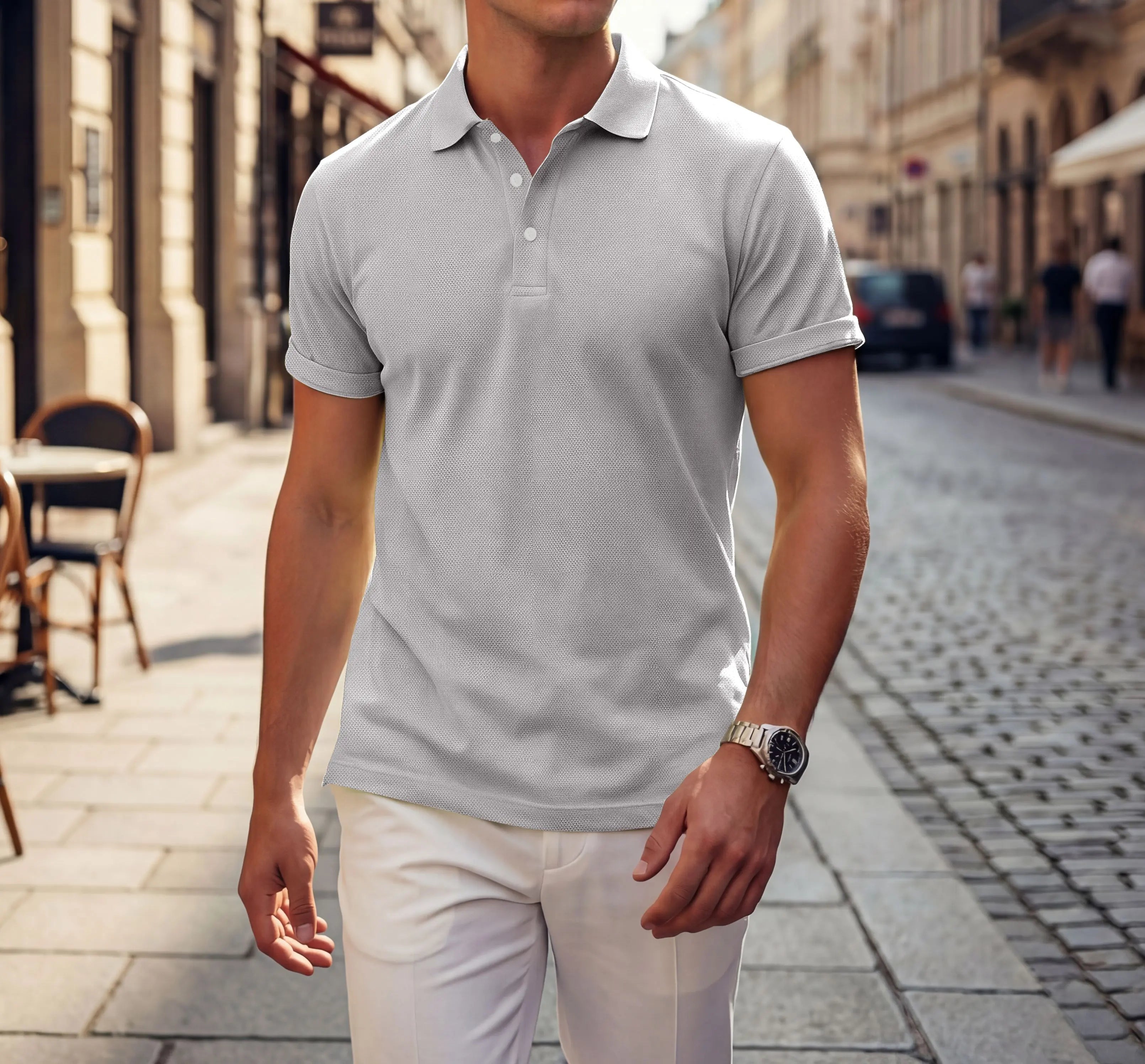 Camiseta Polo de Manga Corta para Hombre, Moderna y Transpirable