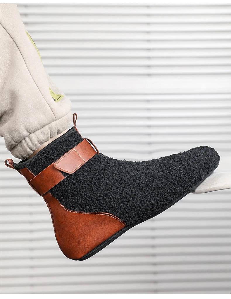 YRZL, zapatos para hombre, botas de invierno para hombre, zapatillas cálidas para hombre, zapatos planos suaves antideslizantes, zapatos casuales para hombre, cómodas zapatillas de interior para el hogar para hombre