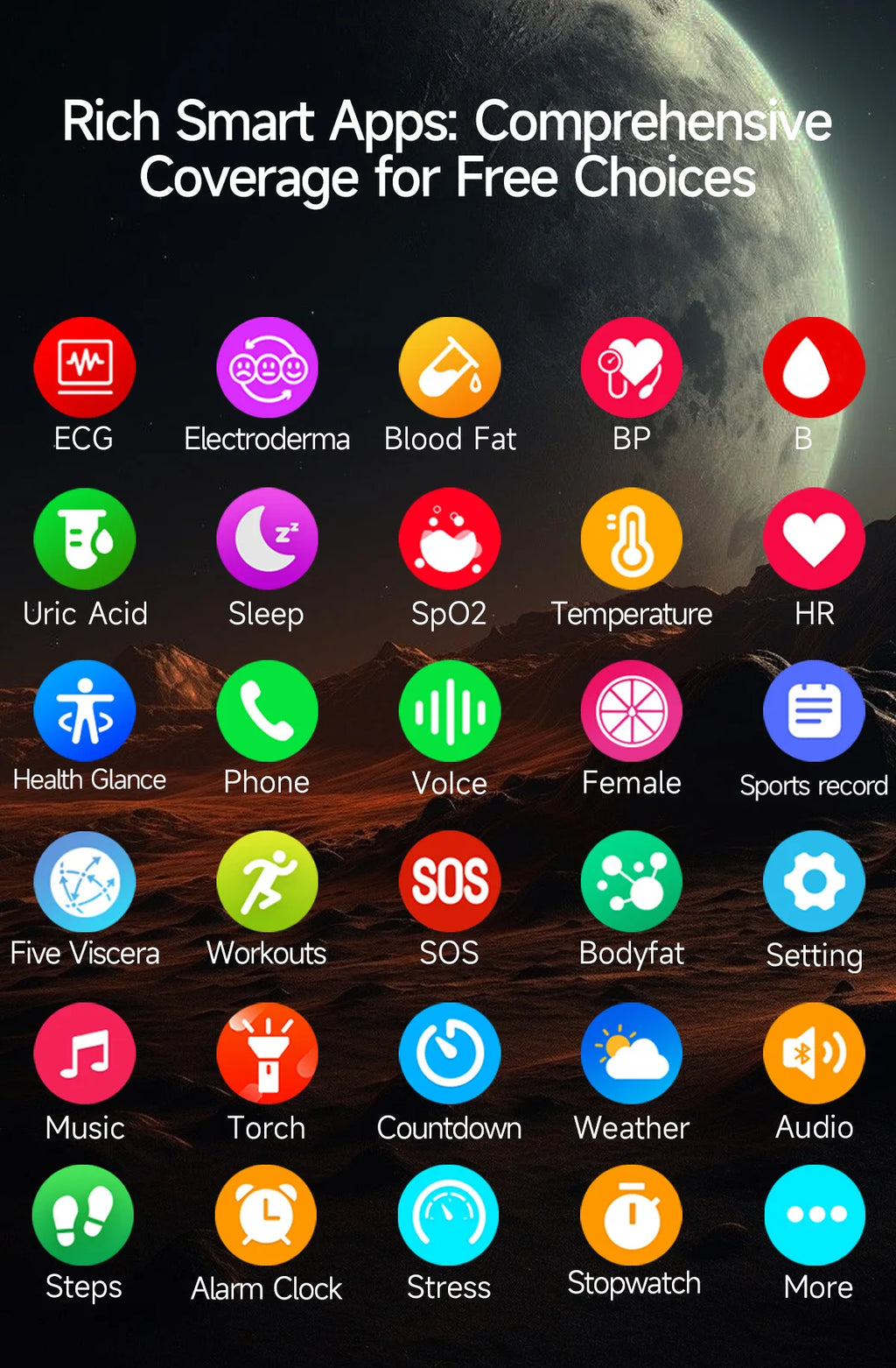Reloj Inteligente con ECG, Grasa Corporal y Presión Arterial AMOLED