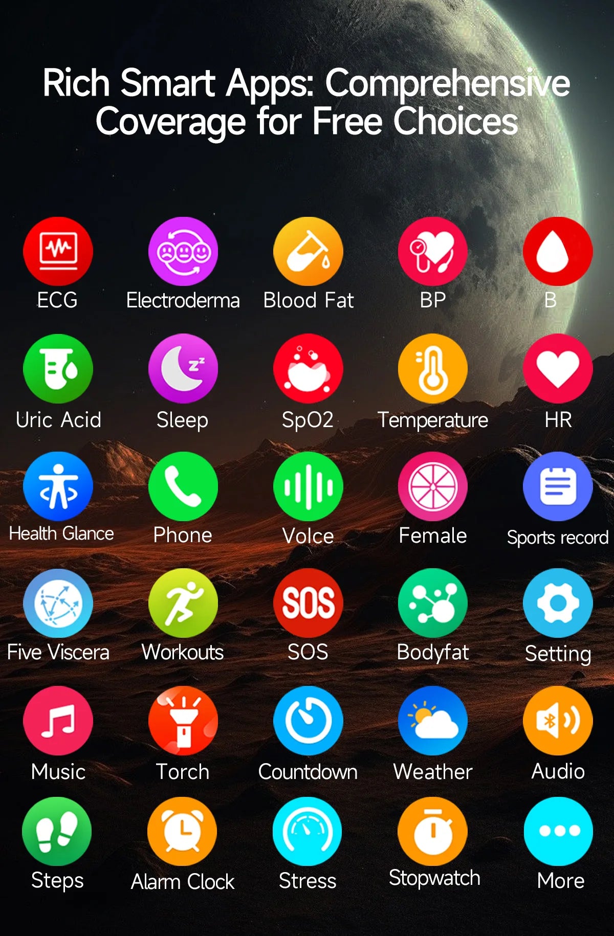 Reloj Inteligente con ECG, Grasa Corporal y Presión Arterial AMOLED