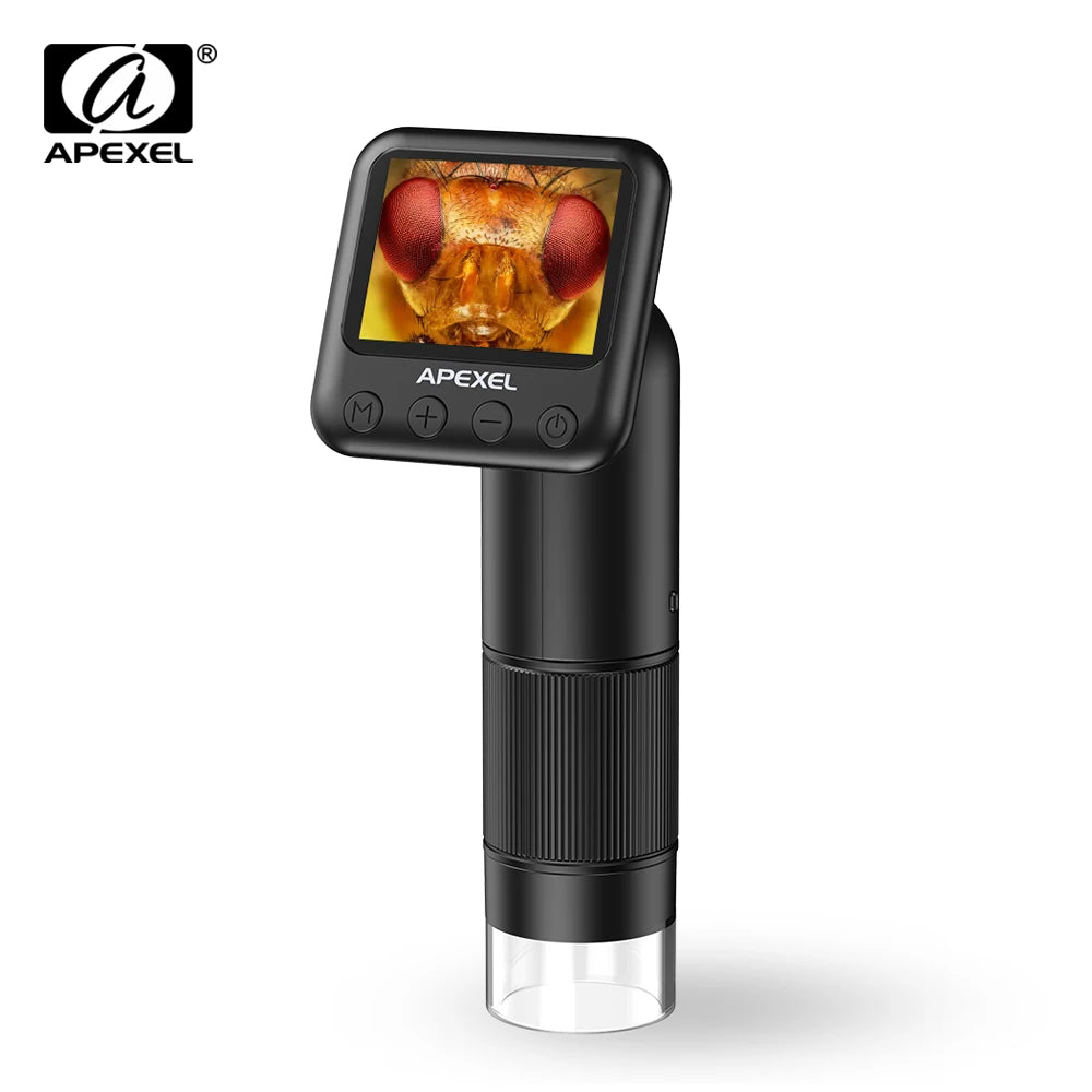Microscopio Digital APEXEL 400-800X con Pantalla LCD y Luz LED