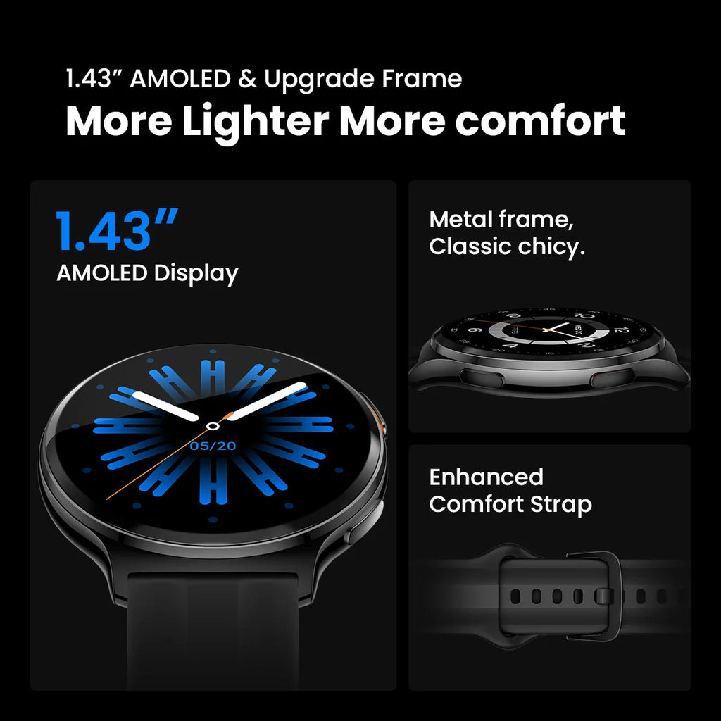 Reloj Inteligente Solar Lite 2 con AMOLED, Modos Deportivos y Llamadas
