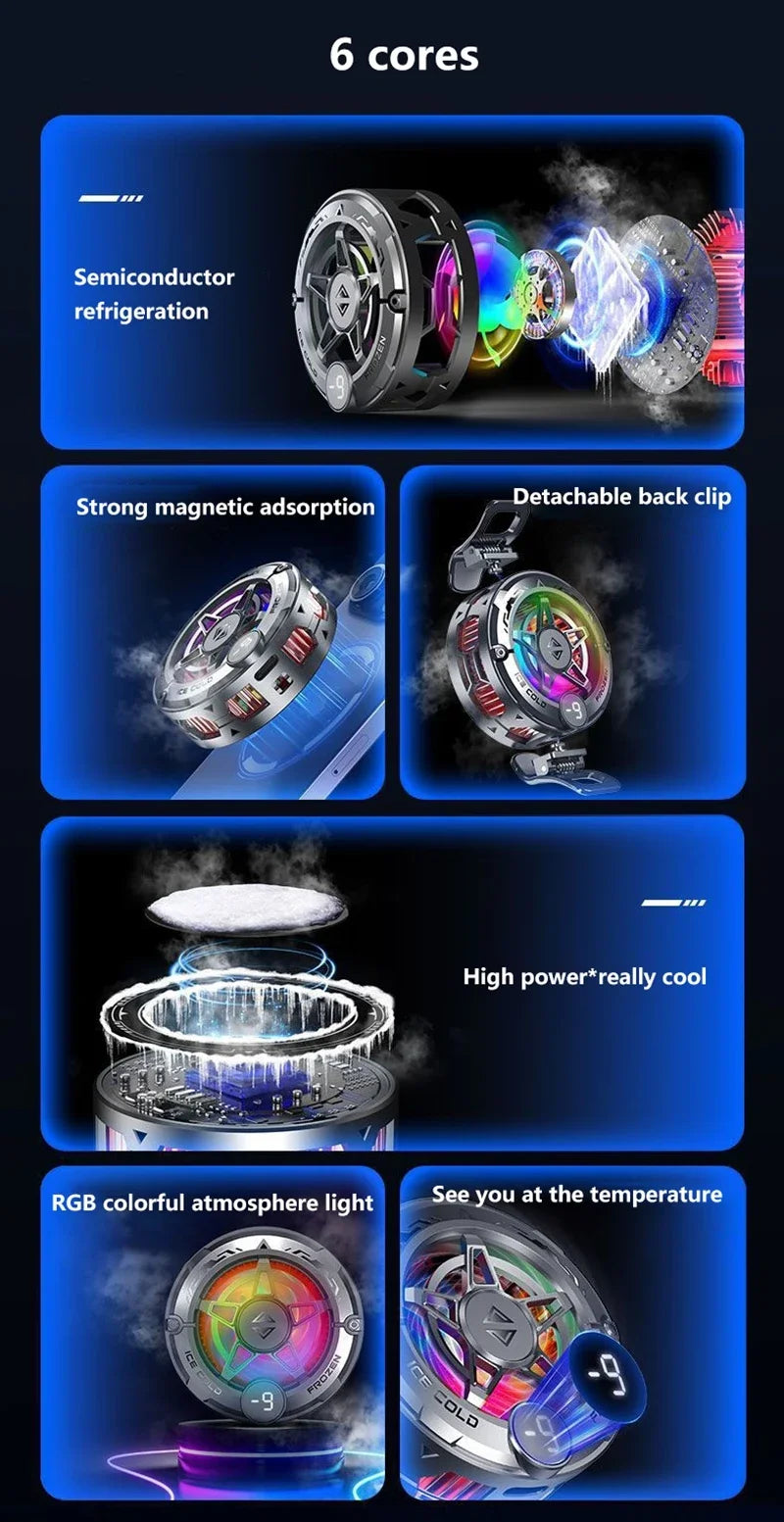Enfriador de Teléfono para Gaming con Clip Magnético, Android e iOS