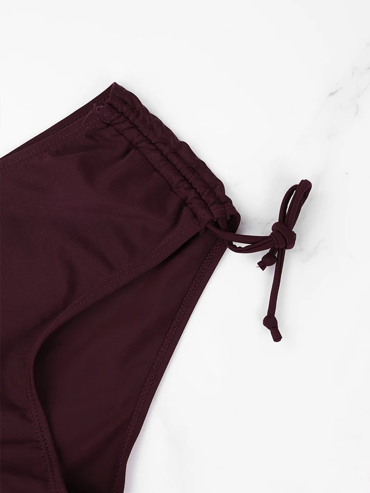 Tanga de Cintura Alta para Mujer, Parte Inferior de Bikini