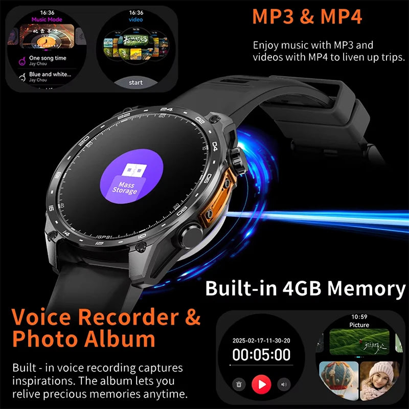 Reloj Inteligente Militar GPS Altímetro 530mAh